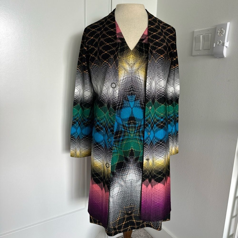 MISSONI Womens Size 38 / 2 Delgrade Knit Long Cardigan Sweater Multi Color - Picture 10 of 10